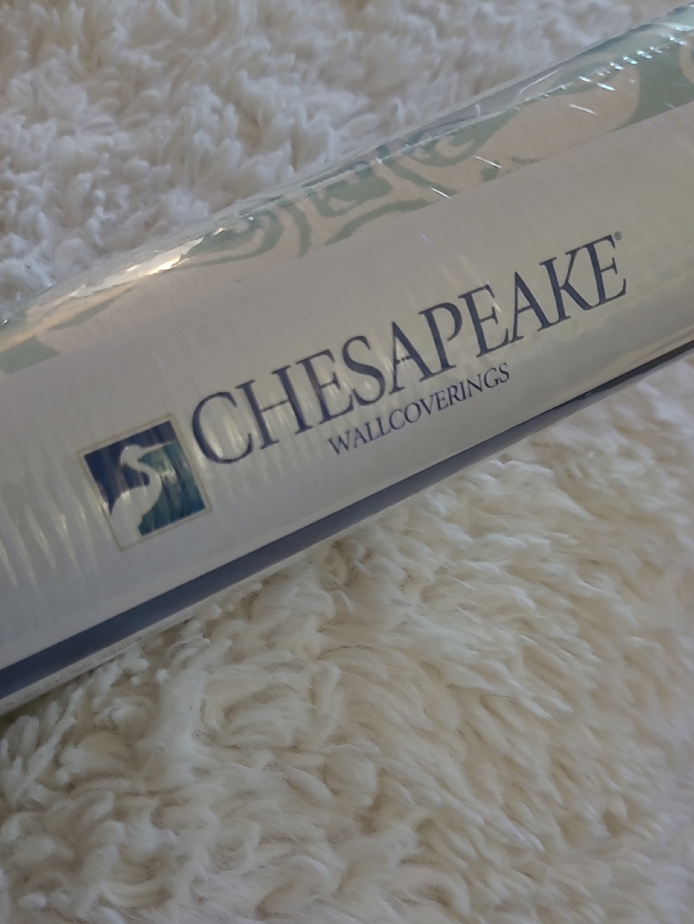 Chesapeake Bay Wallcoverings Wallpaper in Soft Blue and White